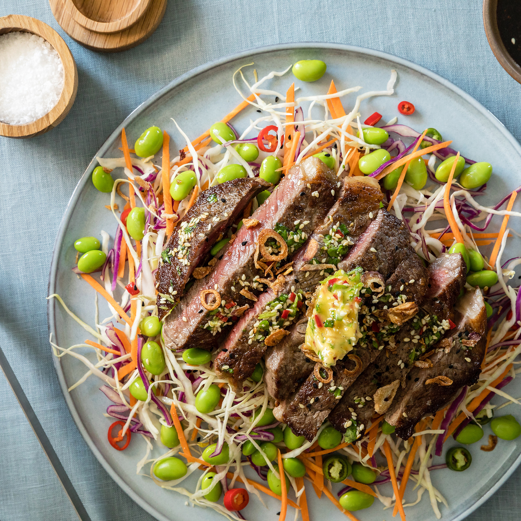 Seared Steak with Coriander Sesame Butter Maxum Foods