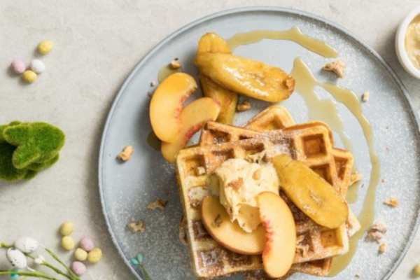Waffles with Banana & Maple Butter