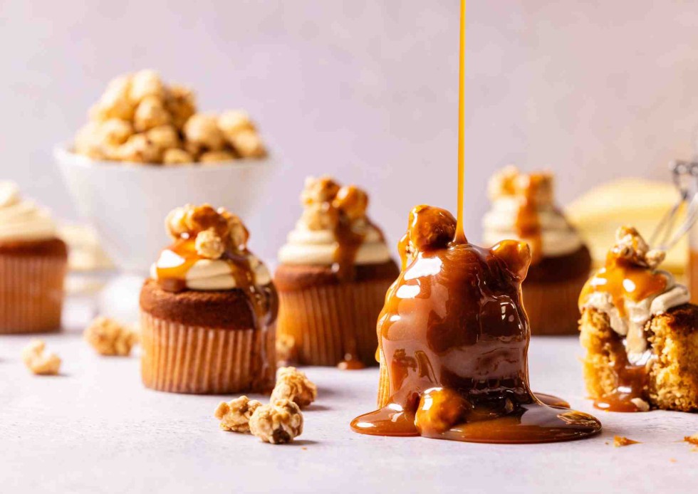 Caramel Popcorn Cupcakes